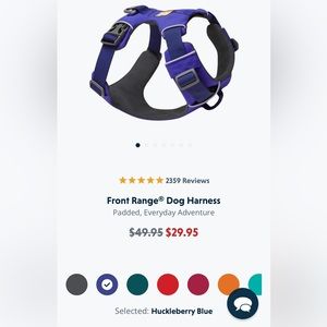 Ruffwear Huckleberry blue (blueish purple) Large/XL Harness